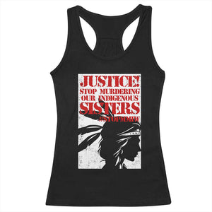 MMIW Awareness Racerback Tank Top Justice Stop Murdering Our Indigenous Sisters TS10 Black Print Your Wear