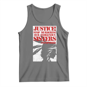 MMIW Awareness Tank Top Justice Stop Murdering Our Indigenous Sisters TS10 Black Heather Print Your Wear