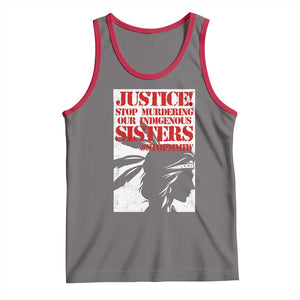 MMIW Awareness Tank Top Justice Stop Murdering Our Indigenous Sisters TS10 Deep Heather Red Print Your Wear