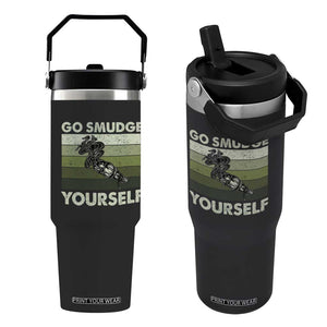 Go Smudge Yourself Flip Straw Tumbler Funny Sage Bundle Smudging Feather TS10 One Size: 30 oz Black Print Your Wear