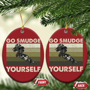 Go Smudge Yourself Christmas Ornament Funny Sage Bundle Smudging Feather TS10 Oval Red Print Your Wear