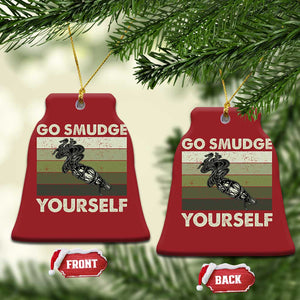 Go Smudge Yourself Christmas Ornament Funny Sage Bundle Smudging Feather TS10 Bell Flake Red Print Your Wear