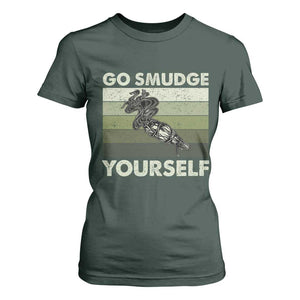 Go Smudge Yourself T Shirt For Women Funny Sage Bundle Smudging Feather TS10 Dark Forest Green Print Your Wear