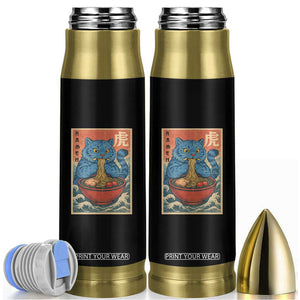Anime Blue Cat Ramen Bullet Tumbler Vintage Japanese Art Funny Kawaii Demon Cat Tiger TS10 Black Print Your Wear