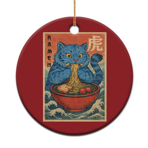 Anime Blue Cat Ramen Christmas Ornament Vintage Japanese Art Funny Kawaii Demon Cat Tiger TS10 Print Your Wear