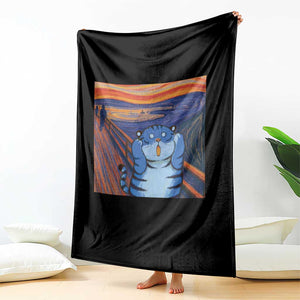Blue Tiger Scream Throw Blanket Cute Animal Anime Demon Aesthetic Painting TS10 Print Your Wear