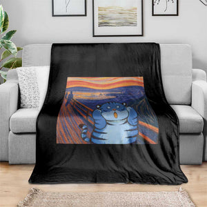 Blue Tiger Scream Throw Blanket Cute Animal Anime Demon Aesthetic Painting TS10 Print Your Wear