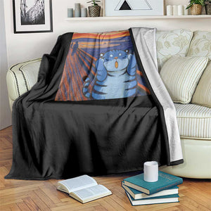 Blue Tiger Scream Throw Blanket Cute Animal Anime Demon Aesthetic Painting TS10 Print Your Wear