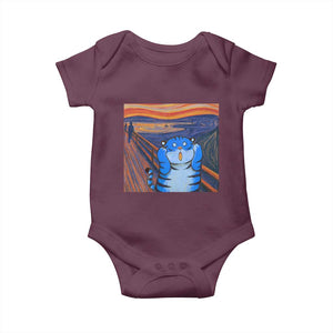 Blue Tiger Scream Baby Onesie Cute Animal Anime Demon Aesthetic Painting TS10 Maroon Print Your Wear