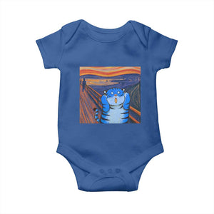 Blue Tiger Scream Baby Onesie Cute Animal Anime Demon Aesthetic Painting TS10 Royal Blue Print Your Wear