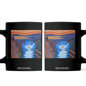 Blue Tiger Scream Coffee Mug Cute Animal Anime Demon Aesthetic Painting TS10 Black Print Your Wear