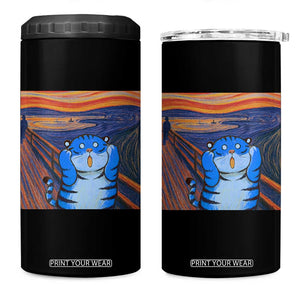 Blue Tiger Scream 4 in 1 Can Cooler Tumbler Cute Animal Anime Demon Aesthetic Painting TS10 One Size: 16 oz Black Print Your Wear
