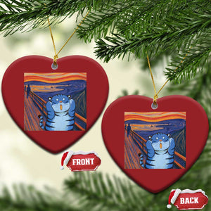Blue Tiger Scream Christmas Ornament Cute Animal Anime Demon Aesthetic Painting TS10 Heart Red Print Your Wear