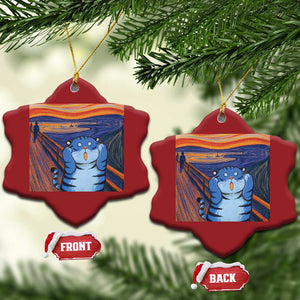 Blue Tiger Scream Christmas Ornament Cute Animal Anime Demon Aesthetic Painting TS10 Snow Flake Red Print Your Wear