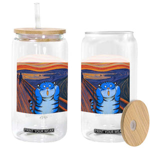 Blue Tiger Scream Glass Can Cute Animal Anime Demon Aesthetic Painting TS10 Print Your Wear