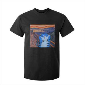 Blue Tiger Scream T Shirt For Kid Cute Animal Anime Demon Aesthetic Painting TS10 Black Print Your Wear