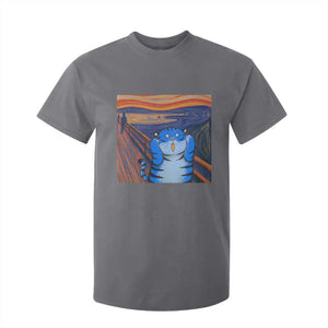 Blue Tiger Scream T Shirt For Kid Cute Animal Anime Demon Aesthetic Painting TS10 Charcoal Print Your Wear