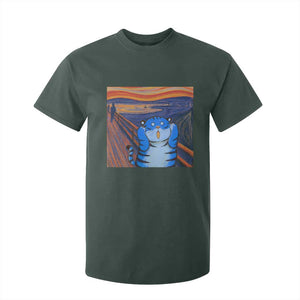 Blue Tiger Scream T Shirt For Kid Cute Animal Anime Demon Aesthetic Painting TS10 Dark Forest Green Print Your Wear