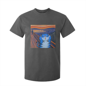 Blue Tiger Scream T Shirt For Kid Cute Animal Anime Demon Aesthetic Painting TS10 Dark Heather Print Your Wear