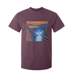 Blue Tiger Scream T Shirt For Kid Cute Animal Anime Demon Aesthetic Painting TS10 Maroon Print Your Wear