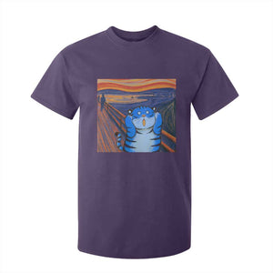 Blue Tiger Scream T Shirt For Kid Cute Animal Anime Demon Aesthetic Painting TS10 Purple Print Your Wear