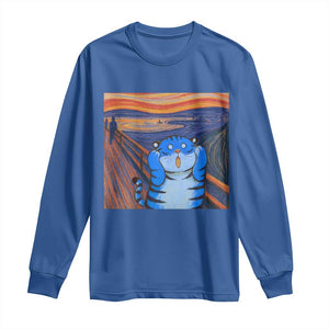 Blue Tiger Scream Long Sleeve Shirt Cute Animal Anime Demon Aesthetic Painting TS10 Royal Blue Print Your Wear