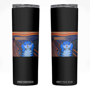 Blue Tiger Scream Skinny Tumbler Cute Animal Anime Demon Aesthetic Painting TS10 Black Print Your Wear