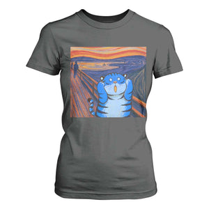 Blue Tiger Scream T Shirt For Women Cute Animal Anime Demon Aesthetic Painting TS10 Dark Heather Print Your Wear