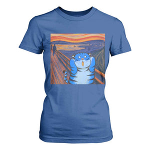 Blue Tiger Scream T Shirt For Women Cute Animal Anime Demon Aesthetic Painting TS10 Royal Blue Print Your Wear