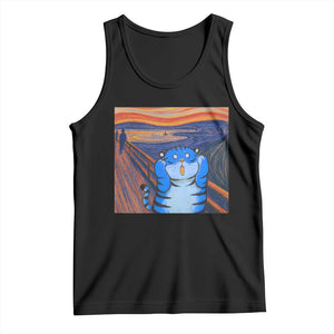 Blue Tiger Scream Tank Top Cute Animal Anime Demon Aesthetic Painting TS10 Black Print Your Wear