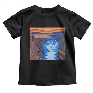 Blue Tiger Scream Toddler T Shirt Cute Animal Anime Demon Aesthetic Painting TS10 Black Print Your Wear