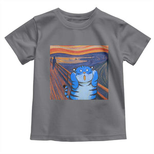 Blue Tiger Scream Toddler T Shirt Cute Animal Anime Demon Aesthetic Painting TS10 Charcoal Print Your Wear
