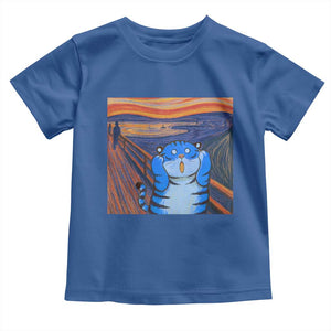 Blue Tiger Scream Toddler T Shirt Cute Animal Anime Demon Aesthetic Painting TS10 Royal Blue Print Your Wear