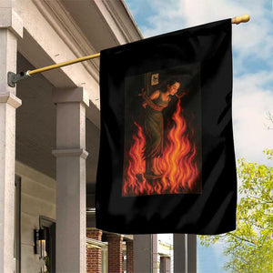 Funny Halloween Witch Garden Flag Witch Lighting Cigarette With Flames Occult Unholy TS10 Print Your Wear
