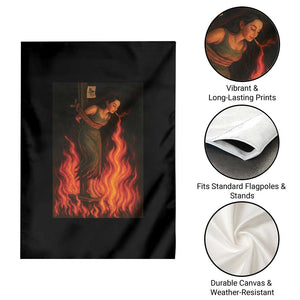 Funny Halloween Witch Garden Flag Witch Lighting Cigarette With Flames Occult Unholy TS10 Print Your Wear