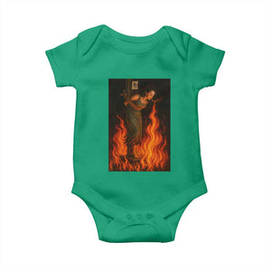 Funny Halloween Witch Baby Onesie Witch Lighting Cigarette With Flames Occult Unholy TS10 Irish Green Print Your Wear
