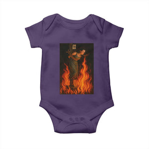 Funny Halloween Witch Baby Onesie Witch Lighting Cigarette With Flames Occult Unholy TS10 Purple Print Your Wear