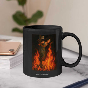 Funny Halloween Witch Coffee Mug Witch Lighting Cigarette With Flames Occult Unholy TS10 Print Your Wear