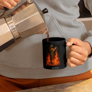 Funny Halloween Witch Coffee Mug Witch Lighting Cigarette With Flames Occult Unholy TS10 Print Your Wear