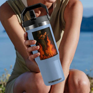 Funny Halloween Witch Flip Straw Tumbler Witch Lighting Cigarette With Flames Occult Unholy TS10 One Size: 30 oz Light Blue Print Your Wear