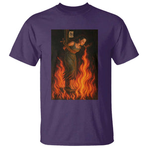 Funny Halloween Witch T Shirt Witch Lighting Cigarette With Flames Occult Unholy TS10 Purple Print Your Wear