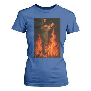 Funny Halloween Witch T Shirt For Women Witch Lighting Cigarette With Flames Occult Unholy TS10 Royal Blue Print Your Wear