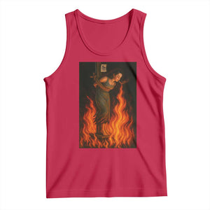 Funny Halloween Witch Tank Top Witch Lighting Cigarette With Flames Occult Unholy TS10 Red Print Your Wear