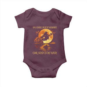 Funny Witch Baby Onesie On A Dark Desert Highway Cool Wind In My Hair TS10 Maroon Print Your Wear