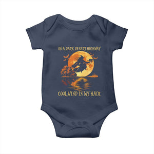 Funny Witch Baby Onesie On A Dark Desert Highway Cool Wind In My Hair TS10 Navy Print Your Wear