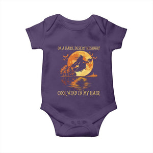 Funny Witch Baby Onesie On A Dark Desert Highway Cool Wind In My Hair TS10 Purple Print Your Wear