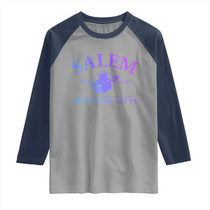 1692 They Missed One Raglan Shirt Halloween Salem Witch Trials TS10 Sport Gray Navy Print Your Wear