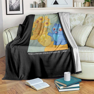 Van Gogh Kpop Fan Throw Blanket Blue Tiger Vintage Art Sunflower Cat TS10 Print Your Wear