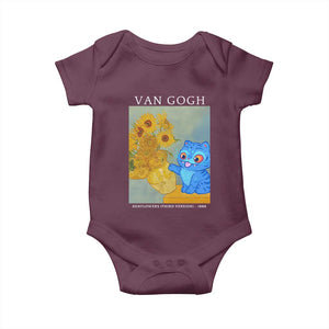 Van Gogh Kpop Fan Baby Onesie Blue Tiger Vintage Art Sunflower Cat TS10 Maroon Print Your Wear