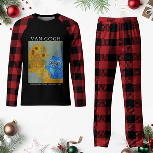 Van Gogh Kpop Fan Plaid Pajama Set Blue Tiger Vintage Art Sunflower Cat TS10 Buffalo Plaid Print Your Wear